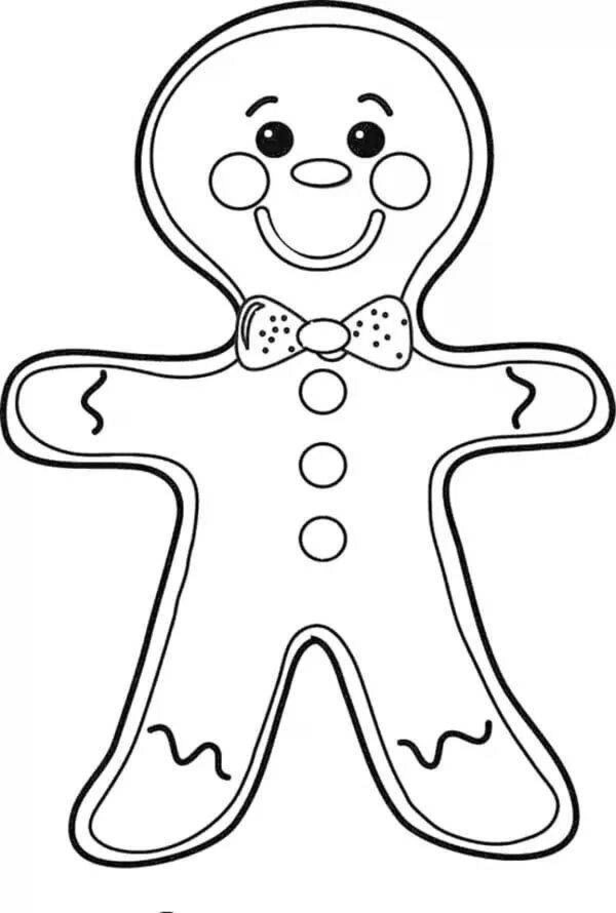 Glitter gingerbread coloring page