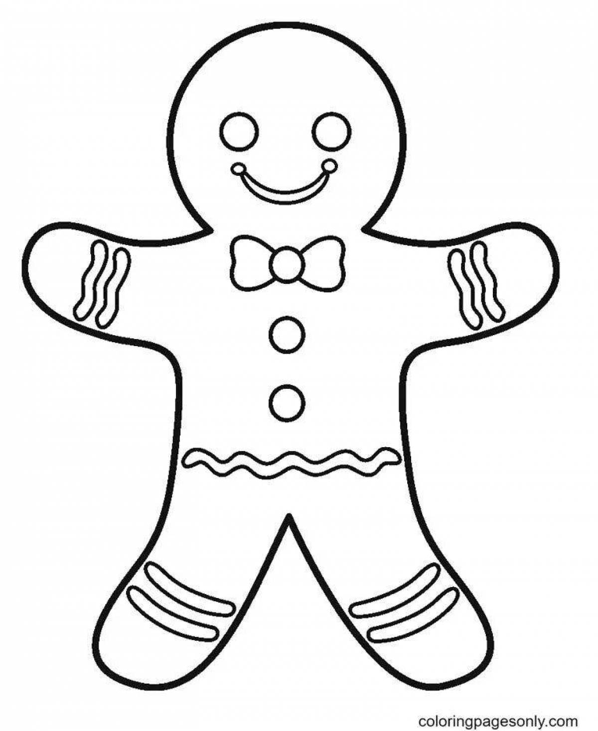 Glowing gingerbread coloring page