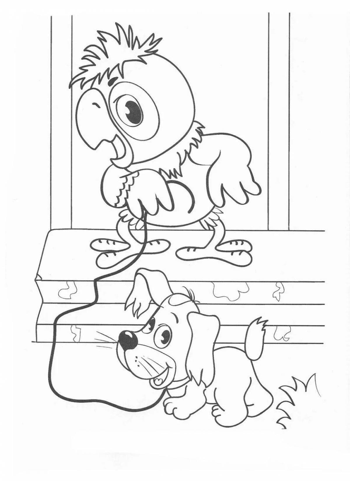 Cache of colorful coloring pages