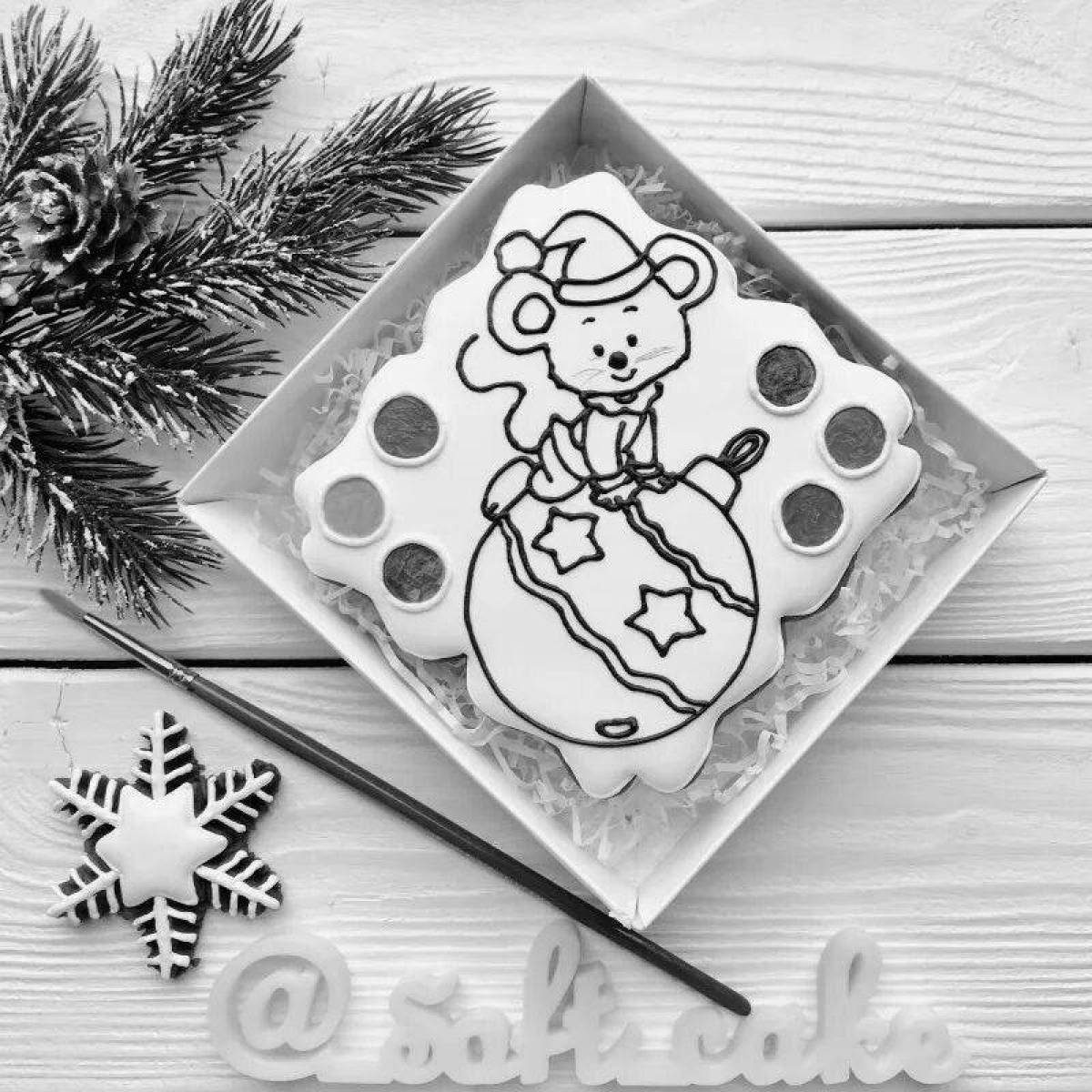 Joyful New Year's gingerbread