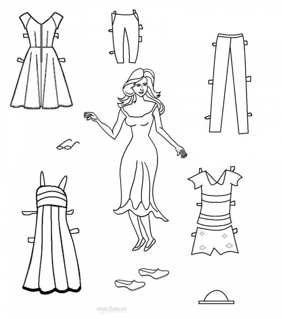 Paper doll with clothes to cut out #8