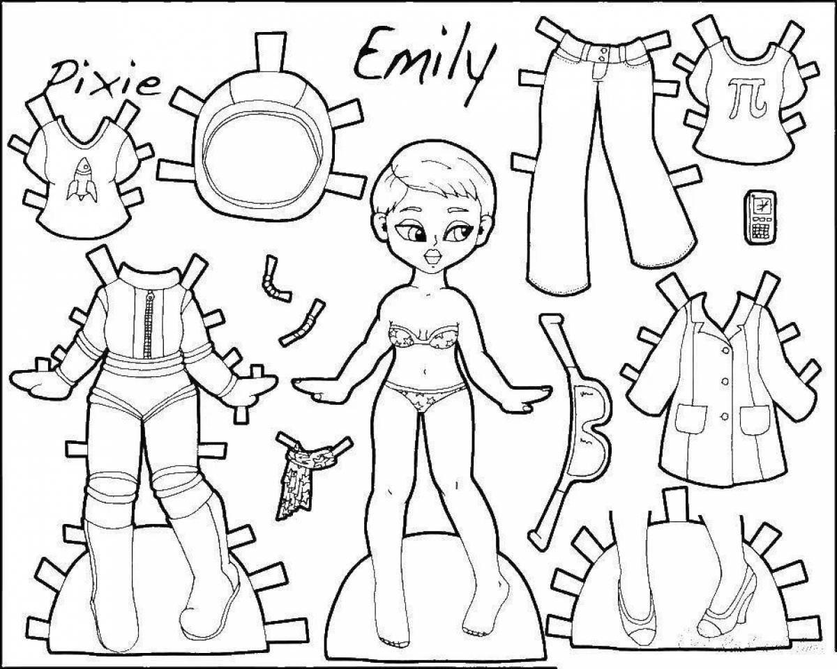 Paper doll with clothes to cut out #11