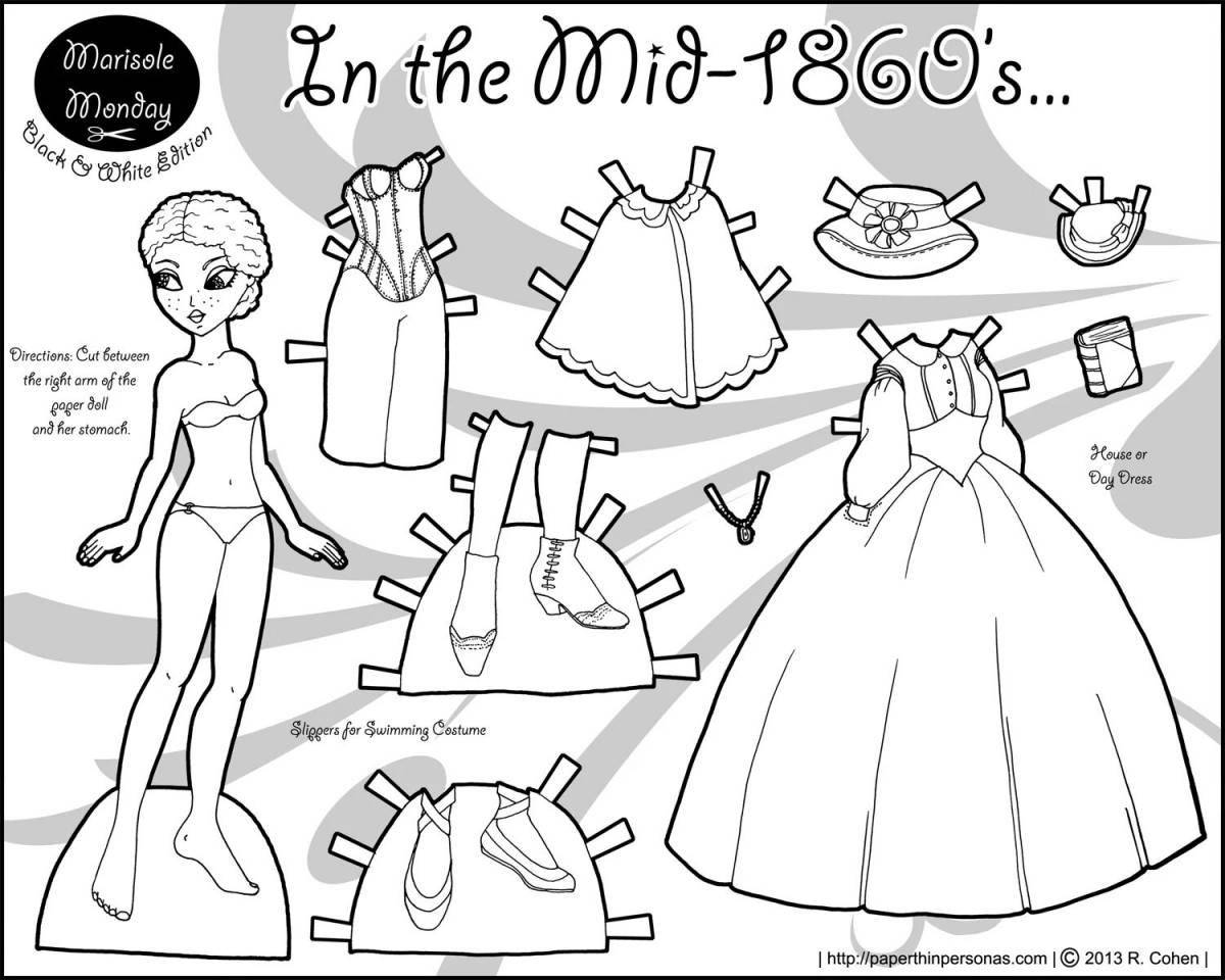 Paper doll with clothes to cut out #15