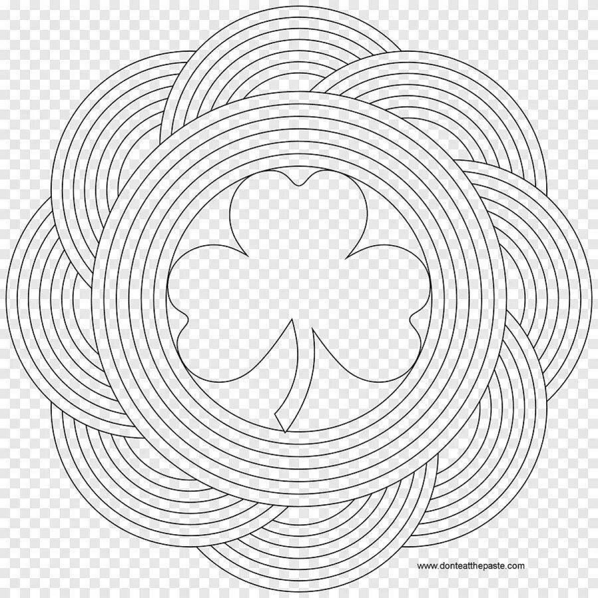 Fancy round lines coloring book
