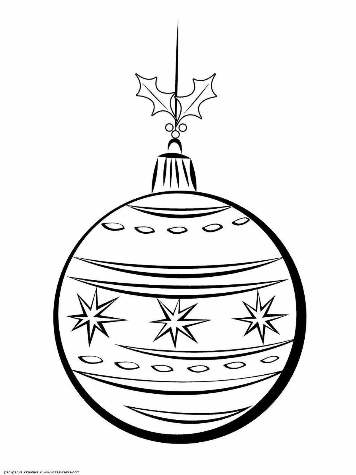 Раскраска радостный рождественский шар для детей