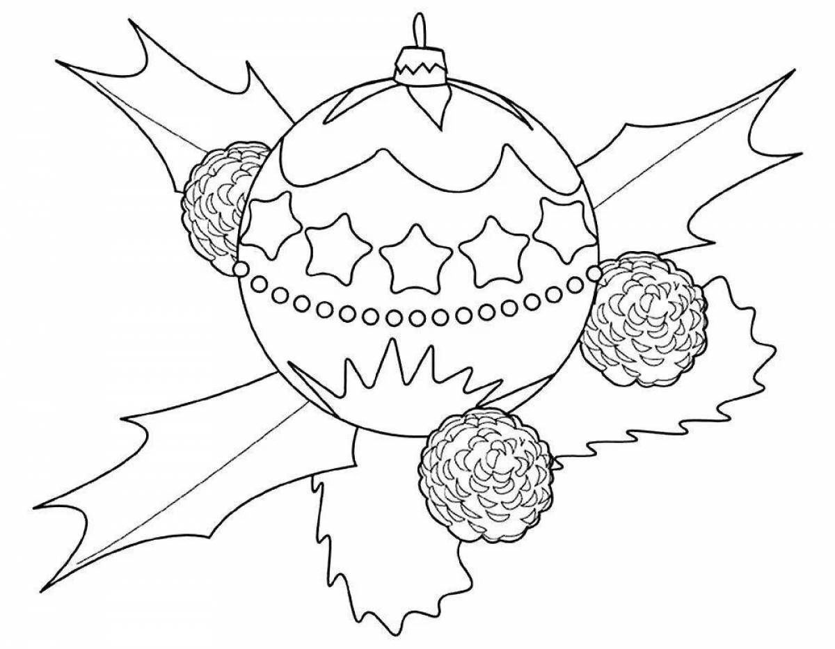 Shining Christmas ball coloring book for kids