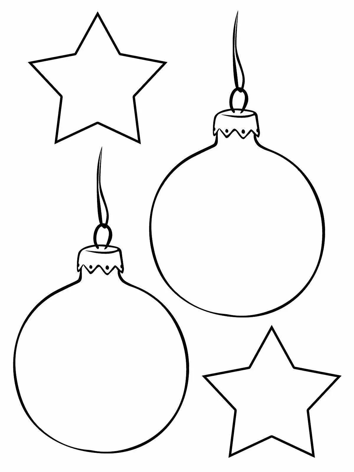 Whimsical Christmas ball coloring for kids