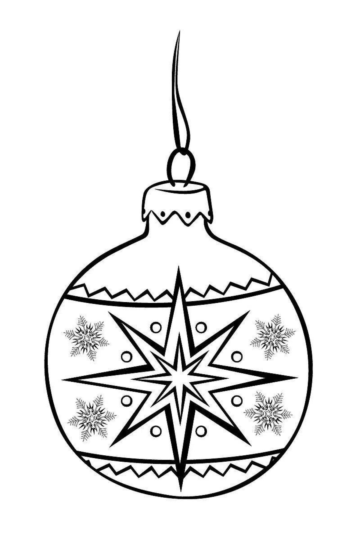 Coloring book luxury Christmas ball for kids