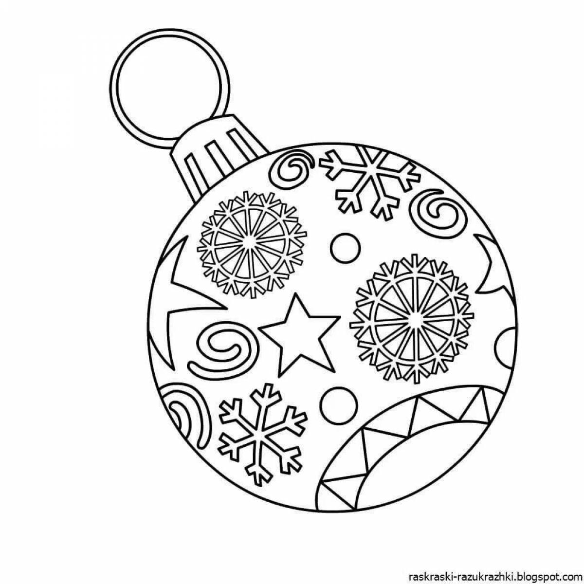 Blossoming Christmas ball coloring book for kids