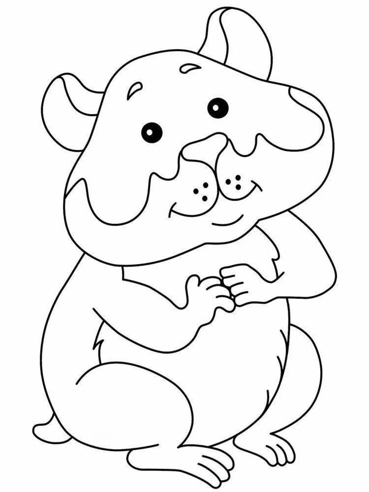 Cute hamster coloring pages for kids