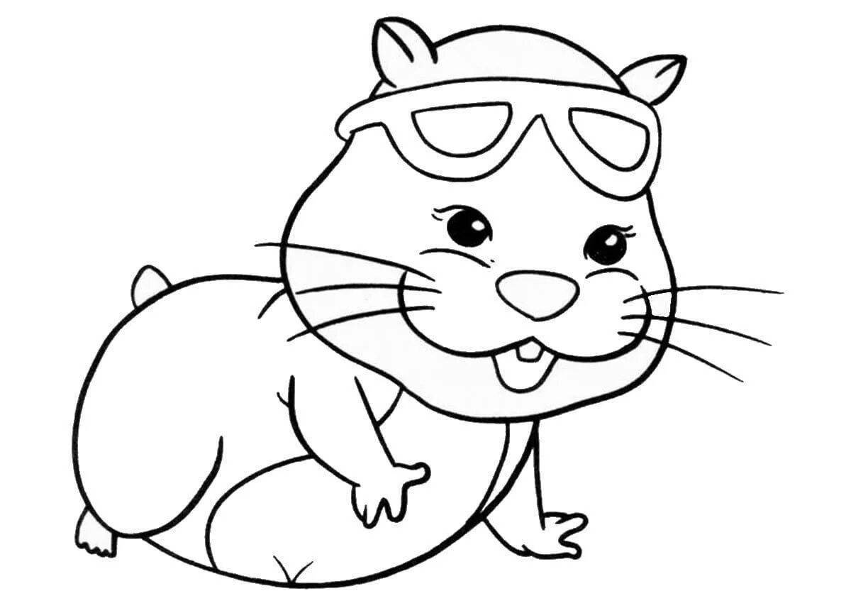 Colorful hamster coloring book for kids