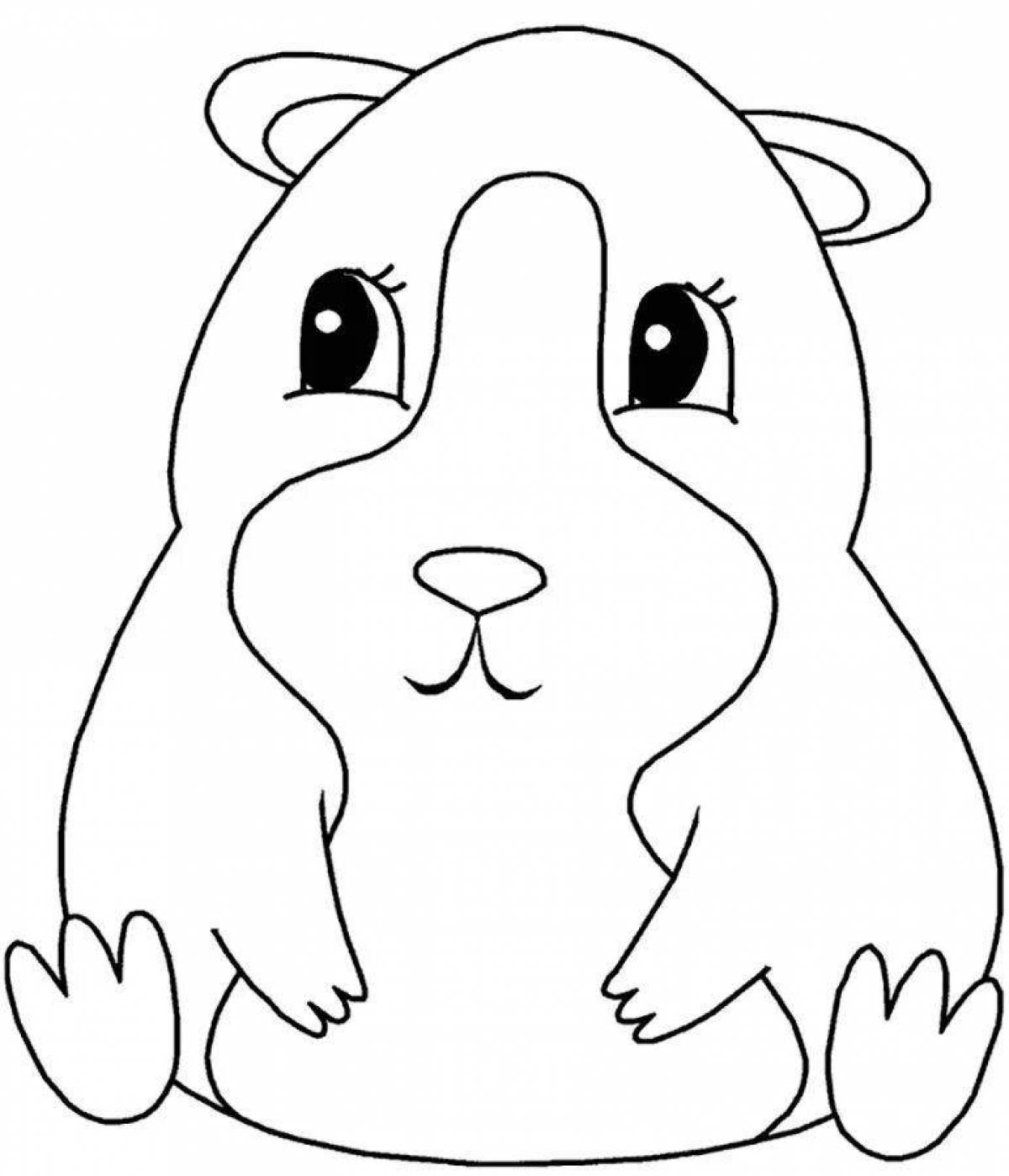Cute hamster coloring pages for kids