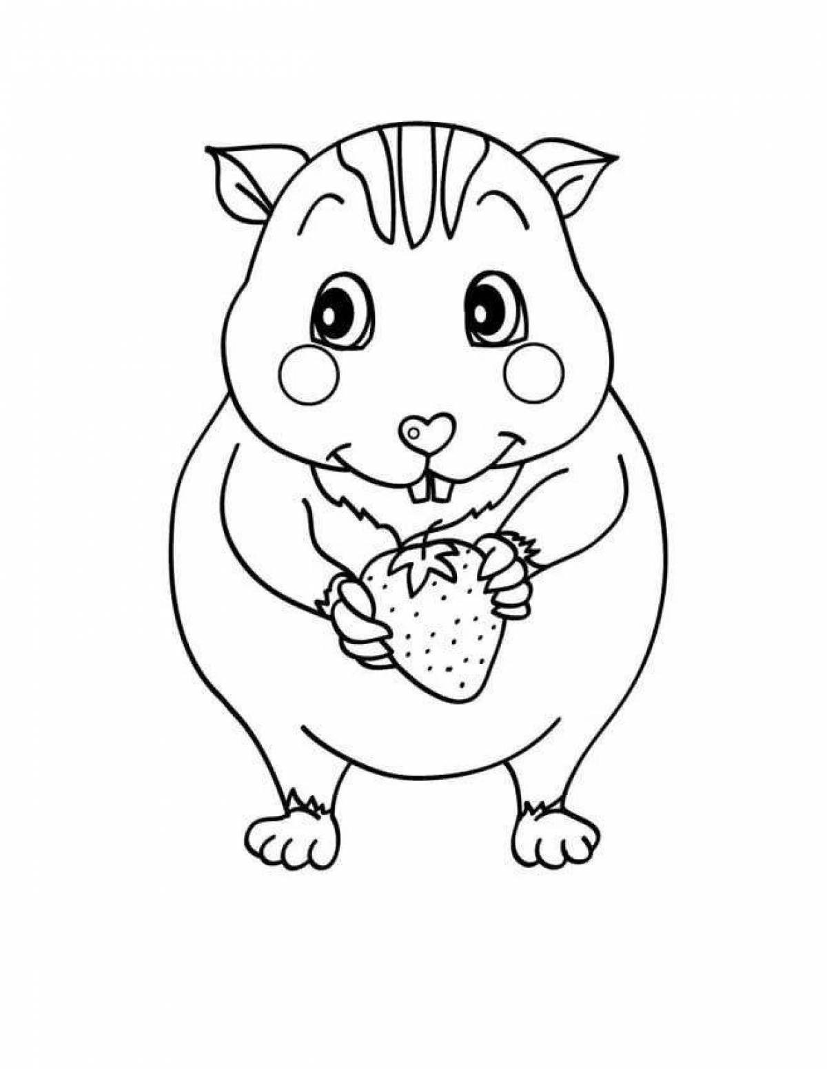 Fun hamster coloring book for kids