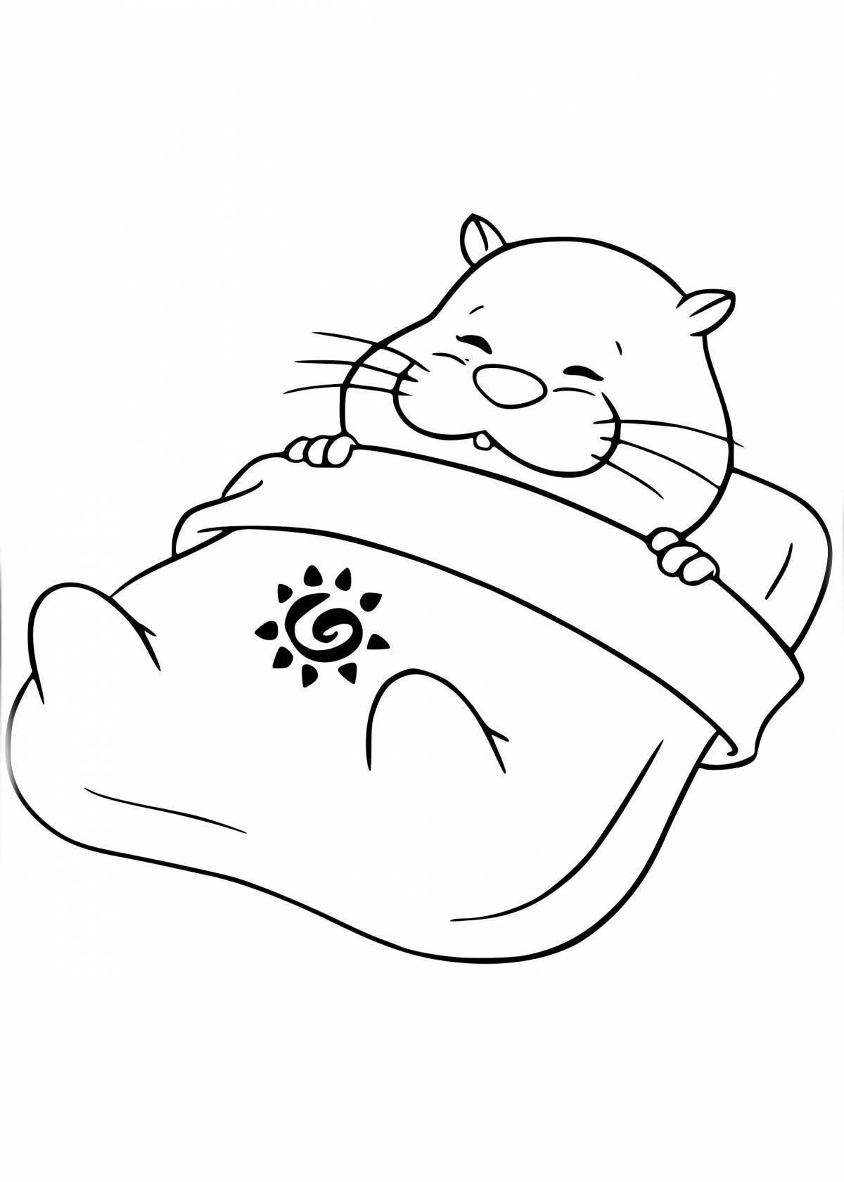 Adorable hamster coloring book for kids