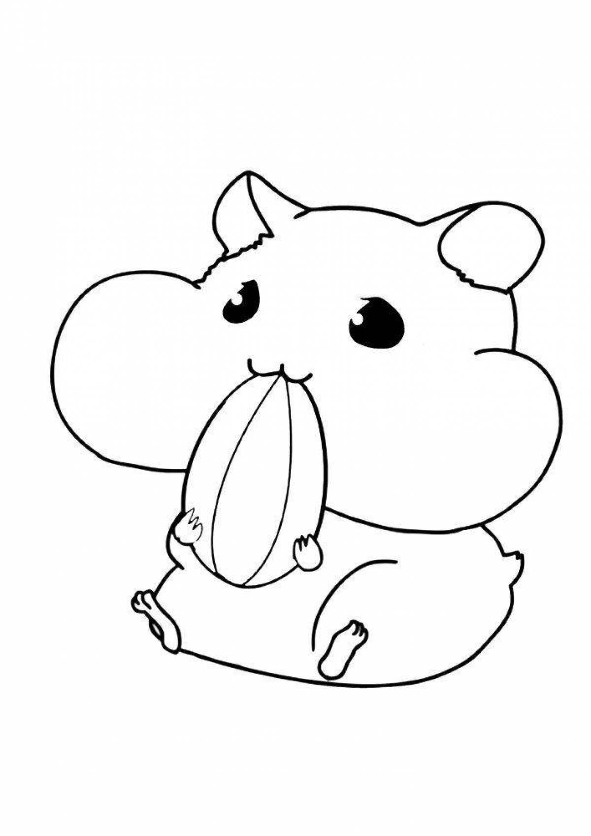 Amusing hamster coloring book for kids