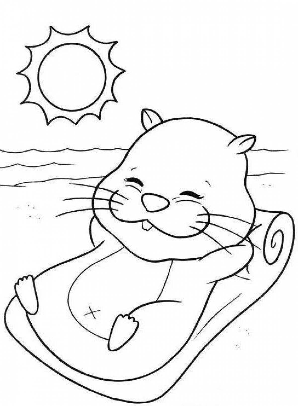 Amazing hamster coloring page for kids