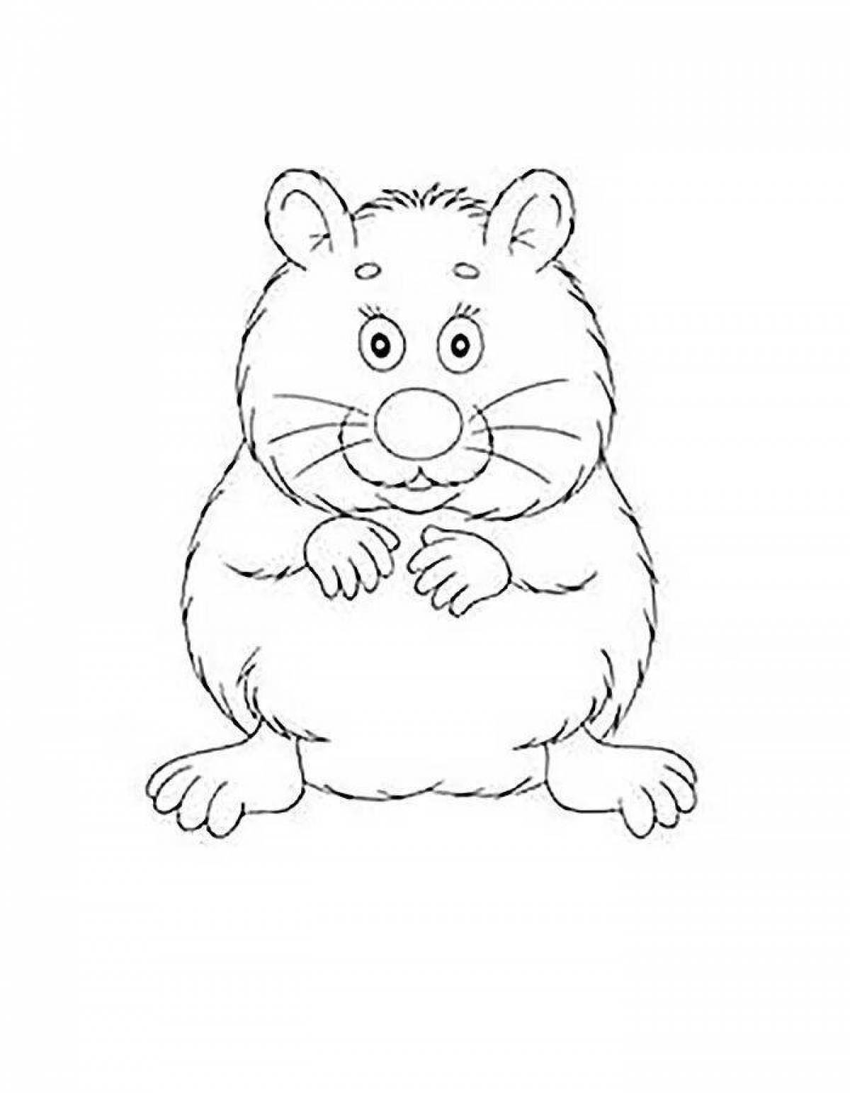 Happy hamster coloring pages for kids