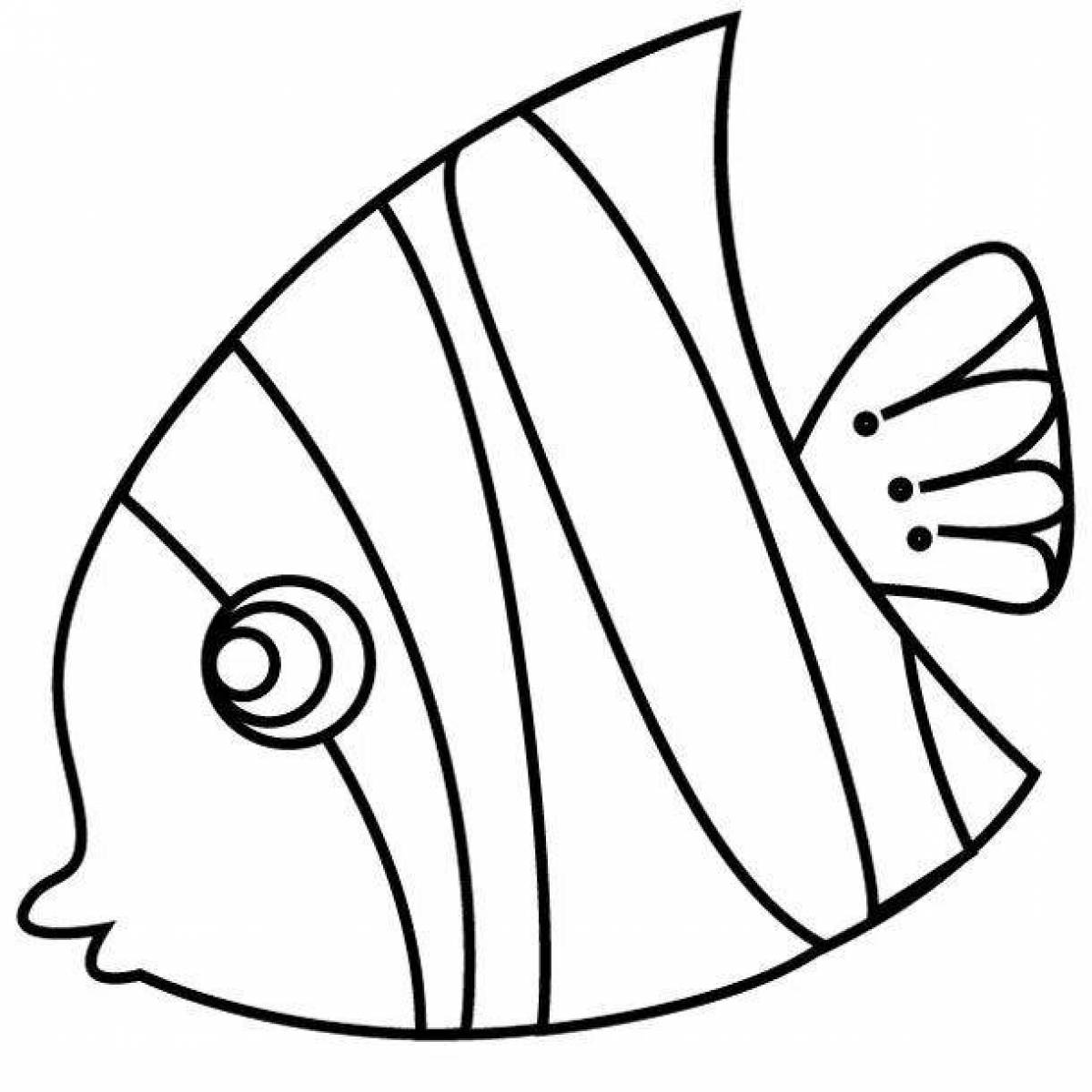 Красочные рыбки-раскраски для детей 3-4 лет