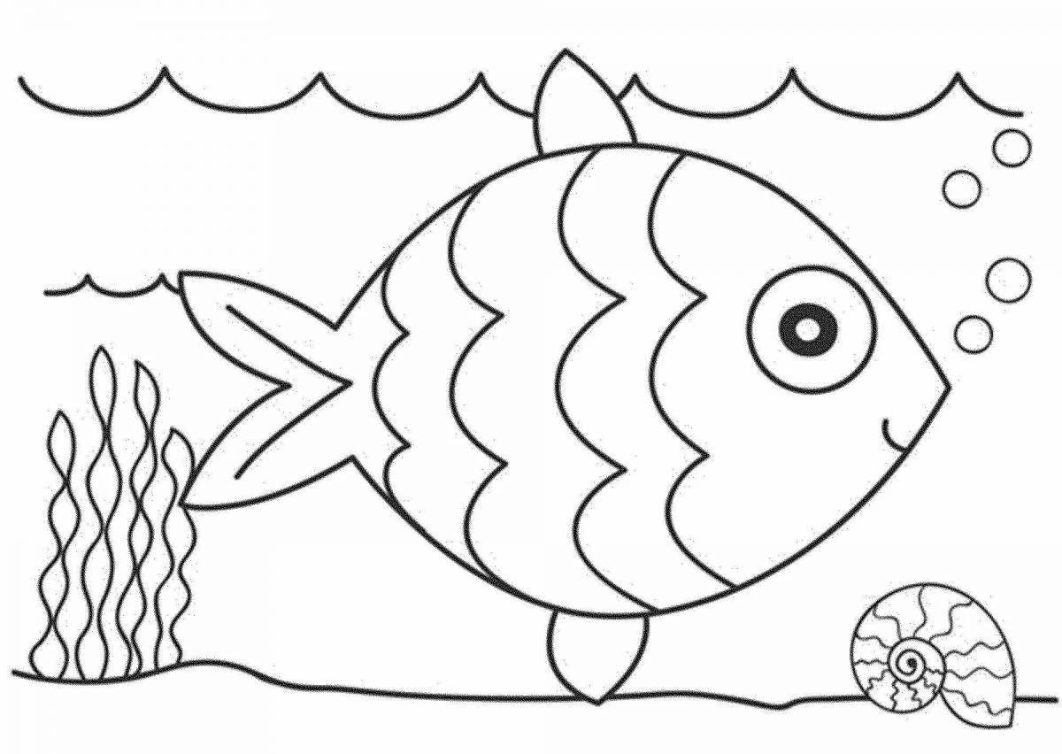Dazzling fish coloring book for 3-4 year olds