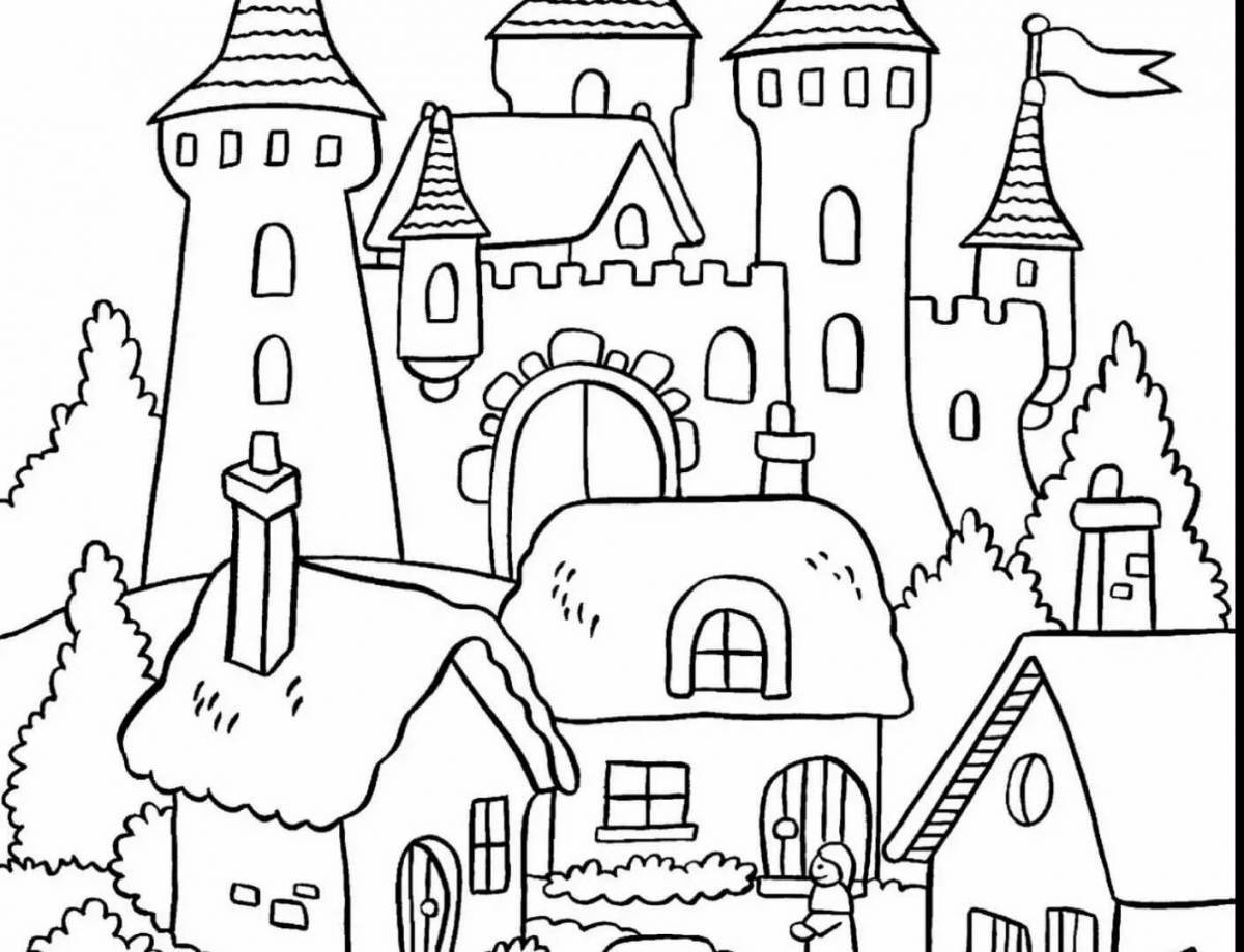 Majestic castle coloring page