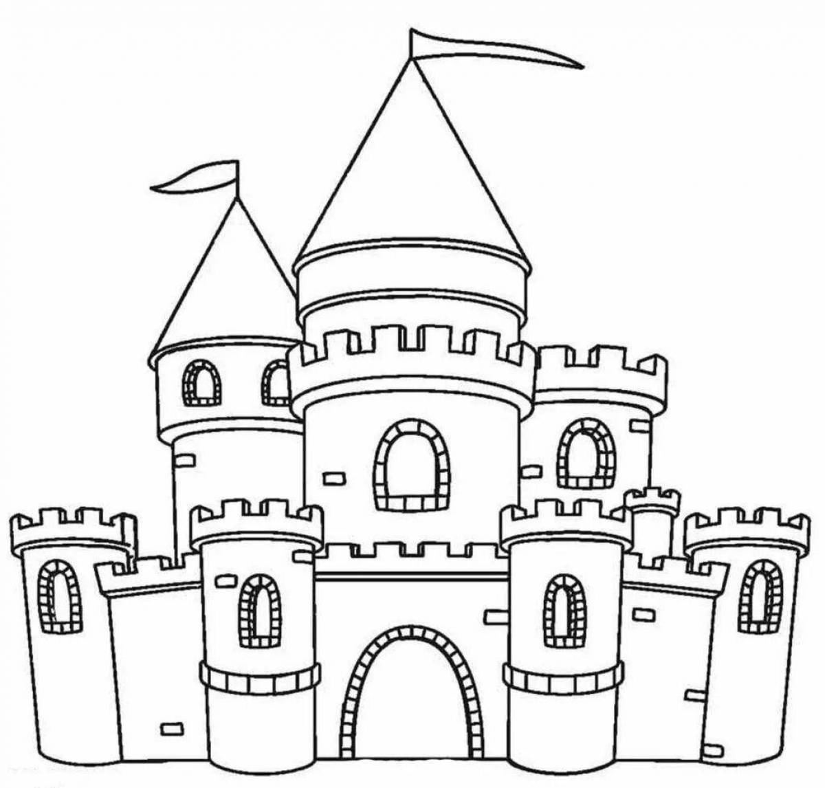 Gilded castle coloring page