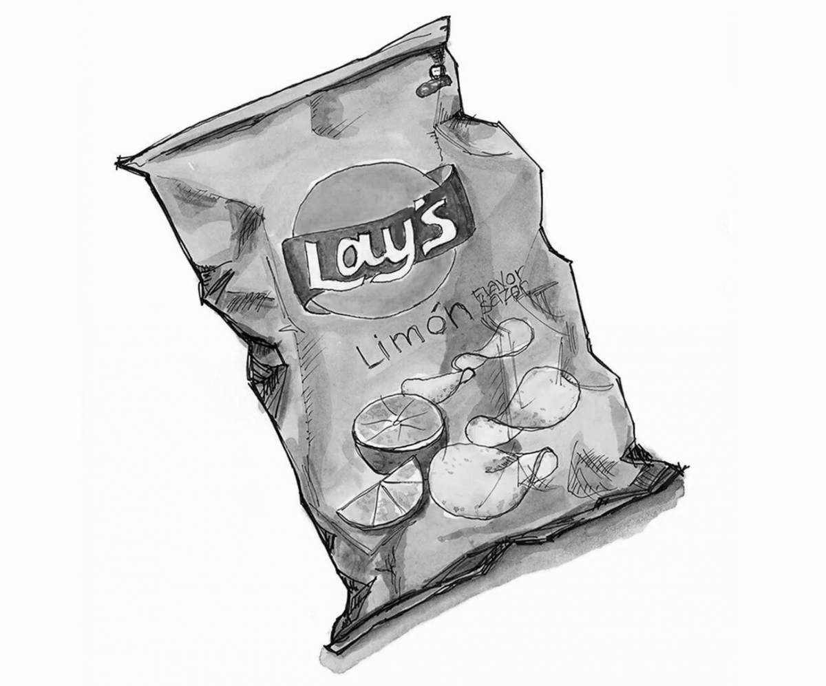 Gourmet lace chips coloring page
