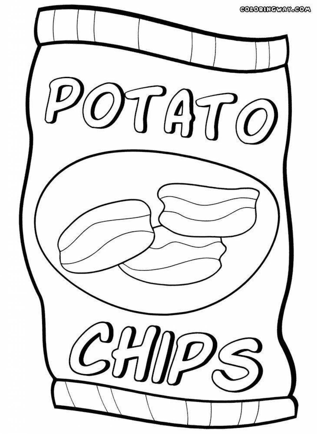 Coloring page attractive lace chips