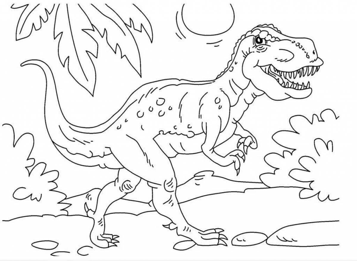 Playful dinosaur coloring page