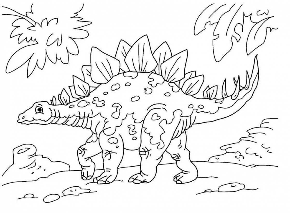 Impressive dinosaur coloring page