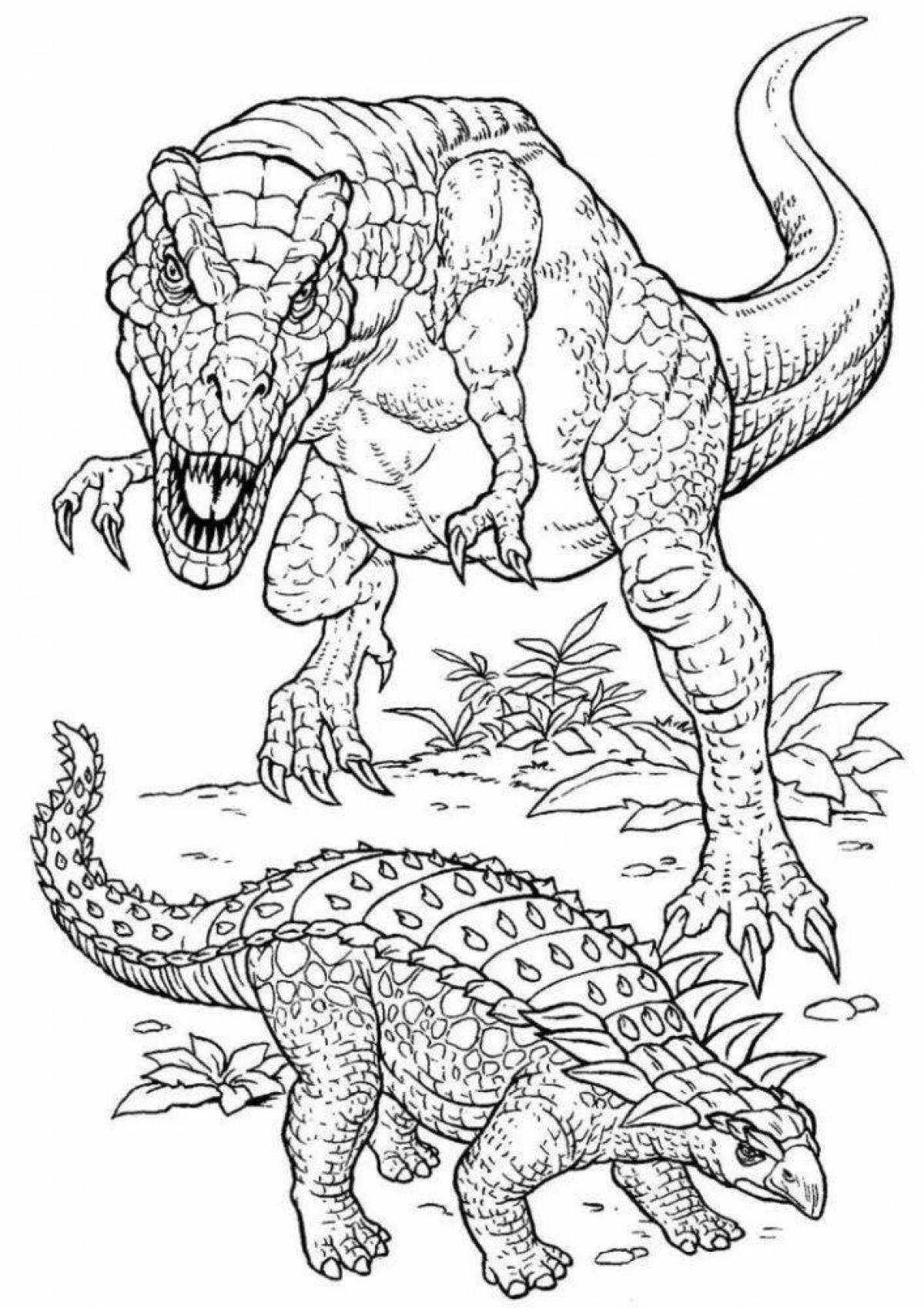 Glitter dinosaur coloring page