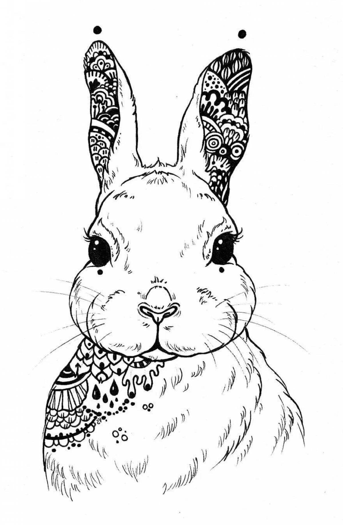 Coloring book charming anti-stress hare
