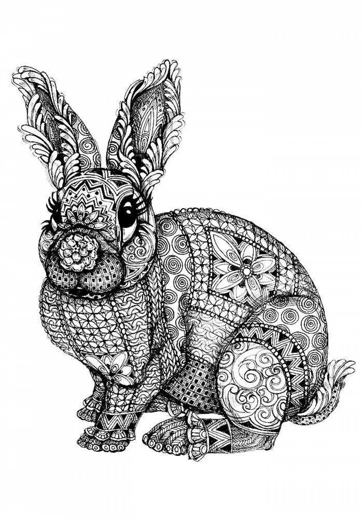 Magic anti-stress coloring hare