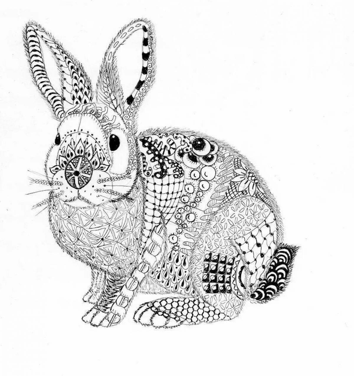Coloring book calm antistress hare