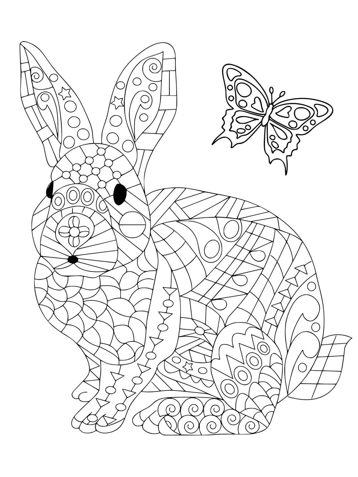 Coloring majestic anti-stress hare