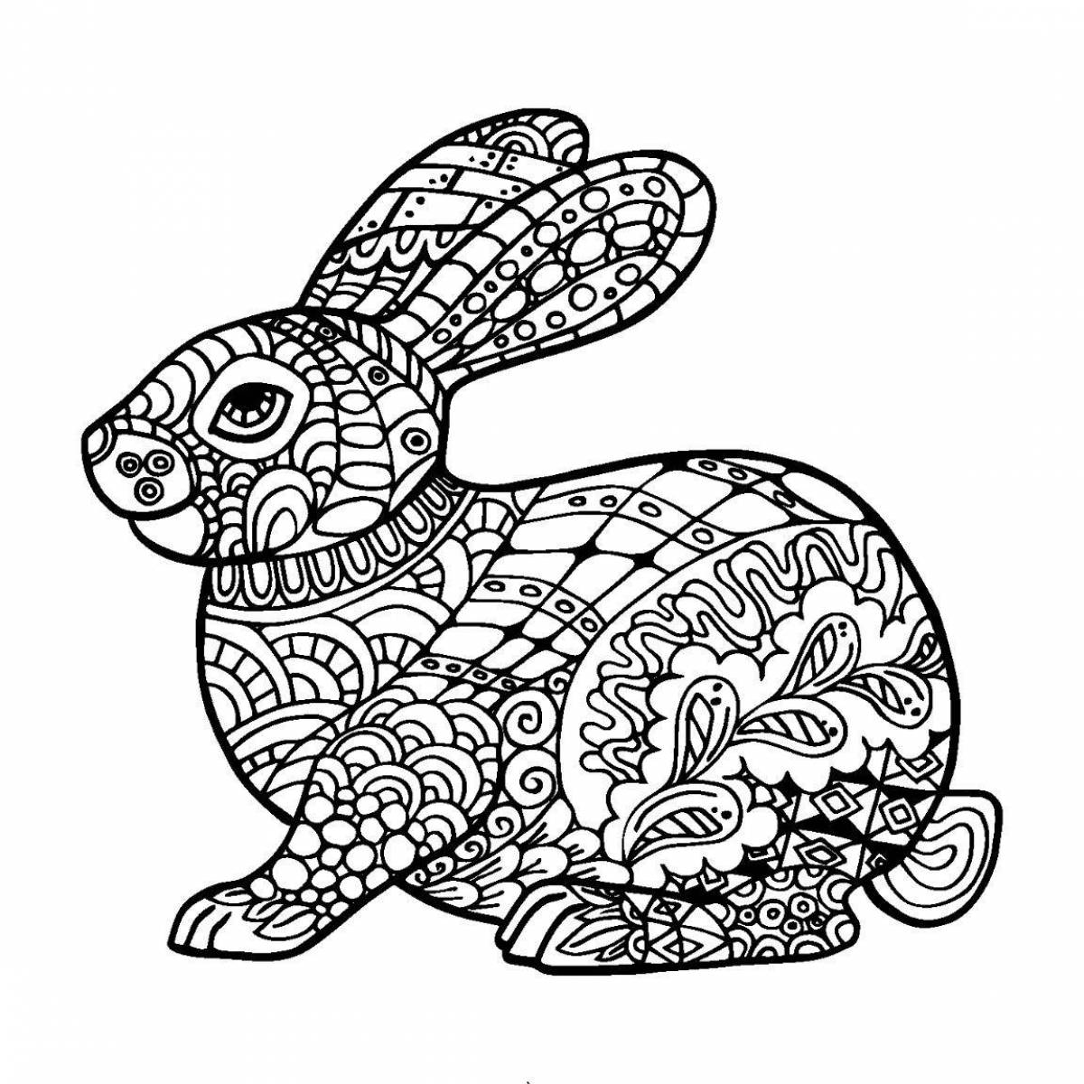 Exquisite anti-stress coloring bunny