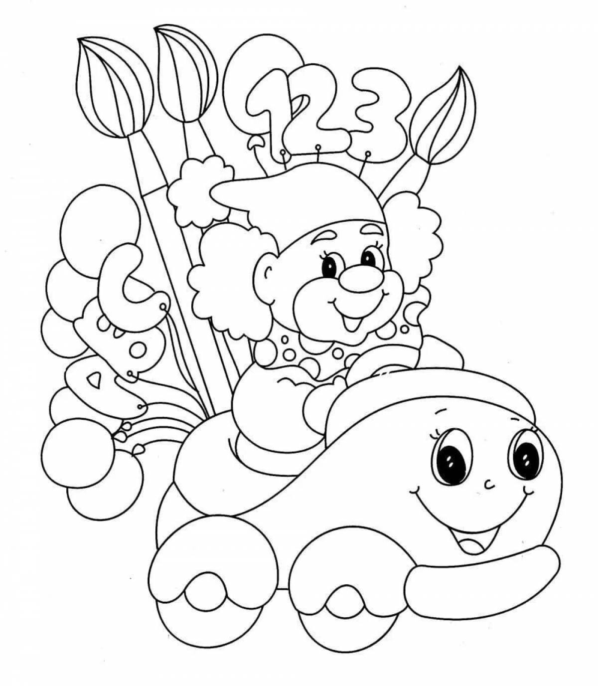 Bright colored coloring pages for kids
