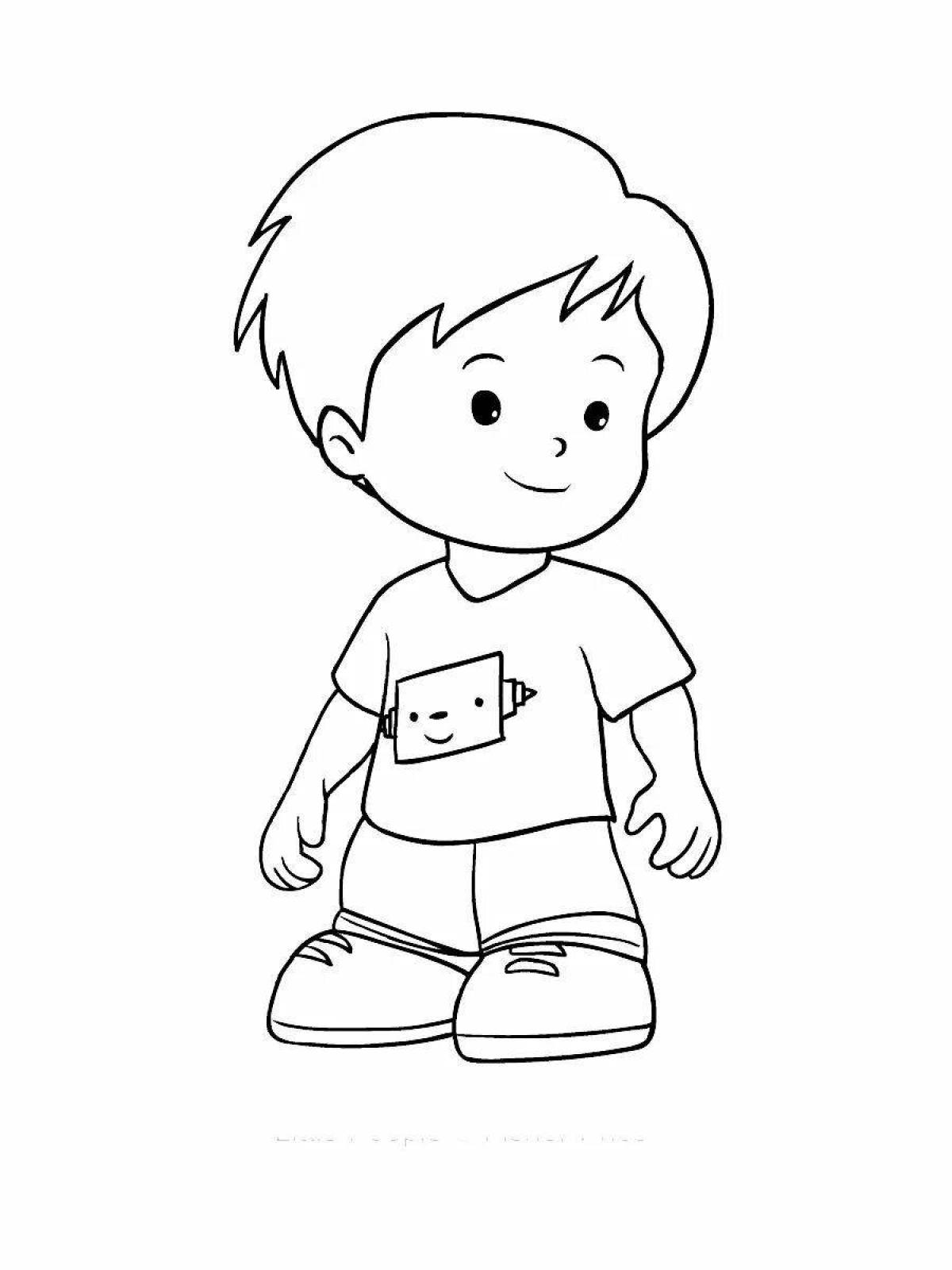 Coloring book happy little man