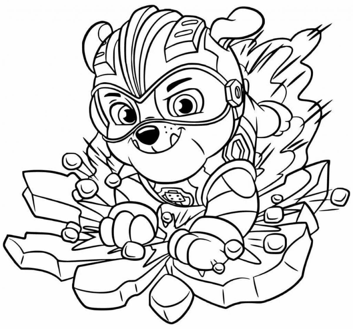 Coloring page joyful mega paw patrol