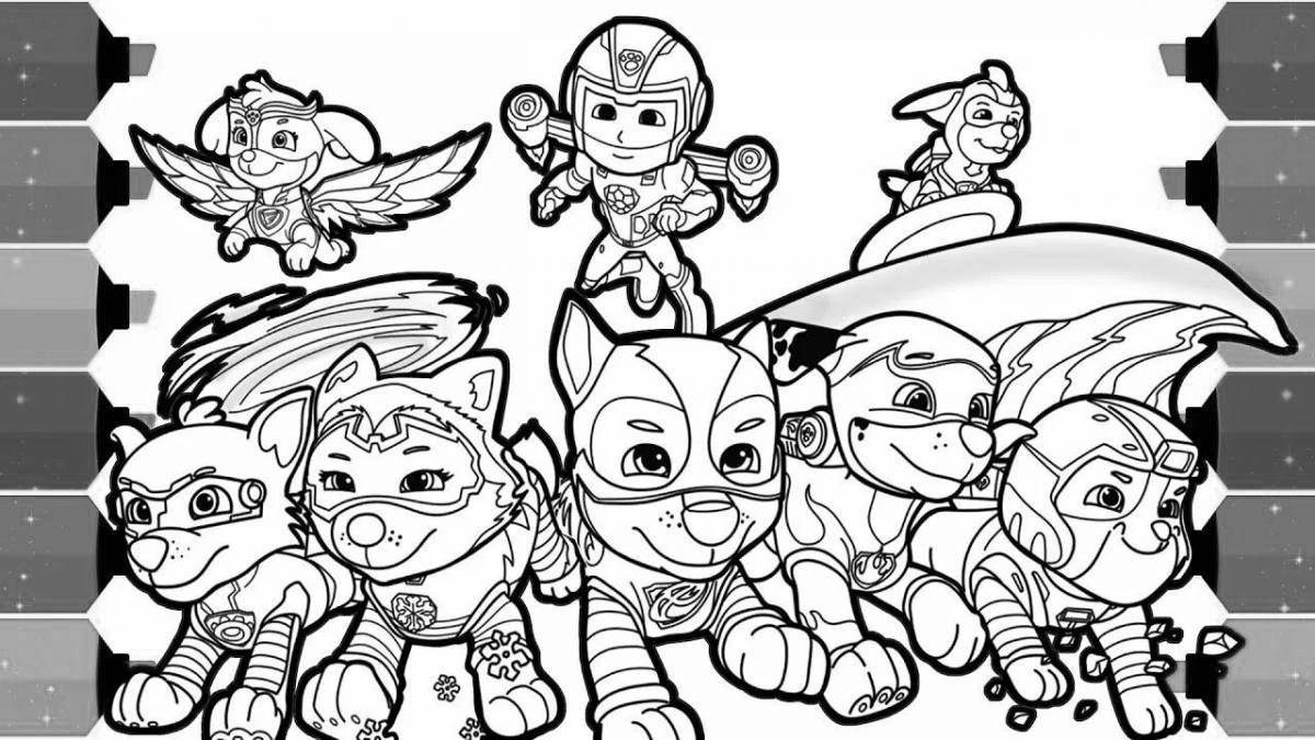 Delightful mega paw patrol coloring page