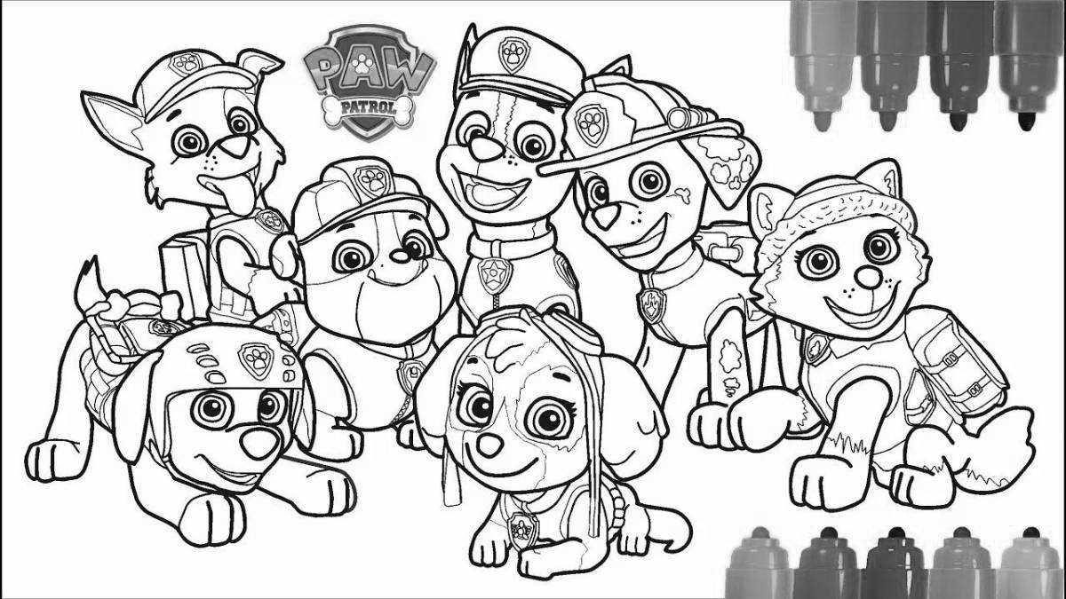 Интригующая раскраска mega paw patrol