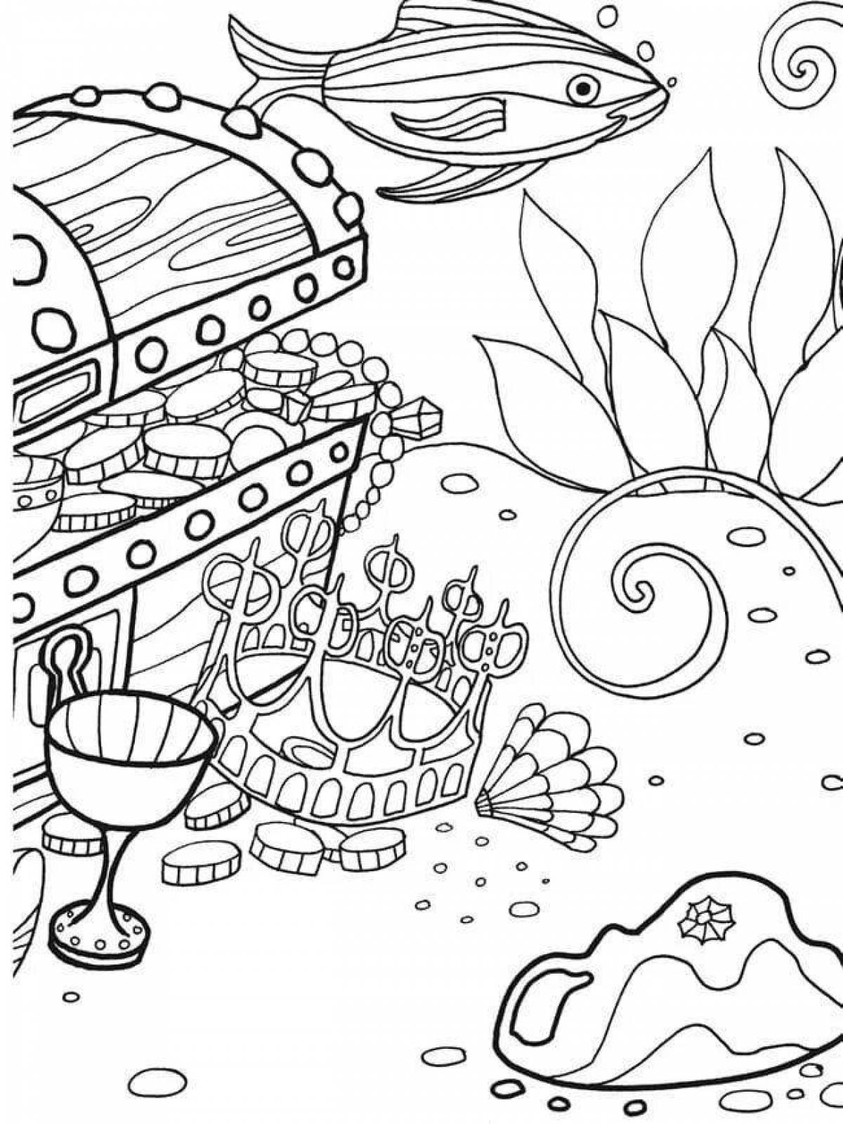 Adorable underwater world coloring book for kids