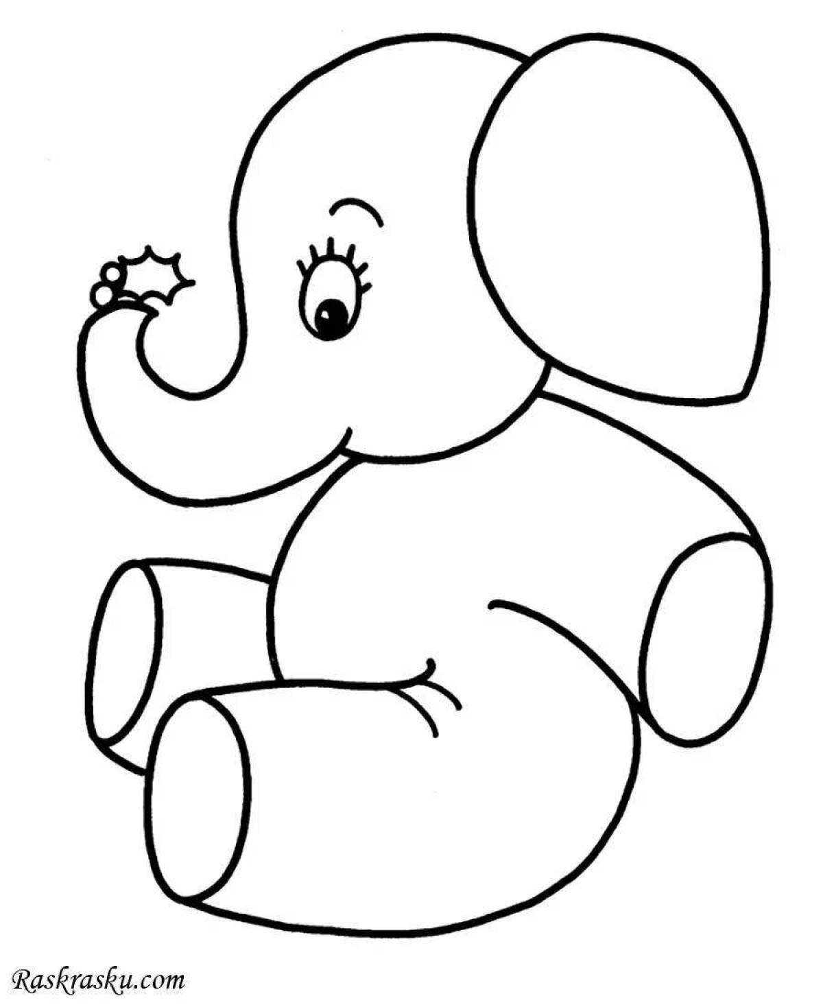 Fabulous elephant coloring book for 3-4 year olds