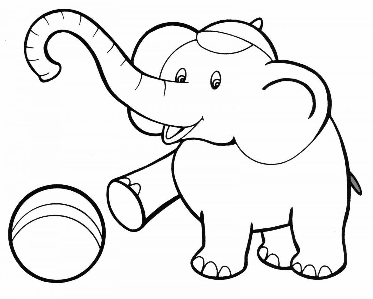 Colorific elephant coloring page для детей 3-4 лет