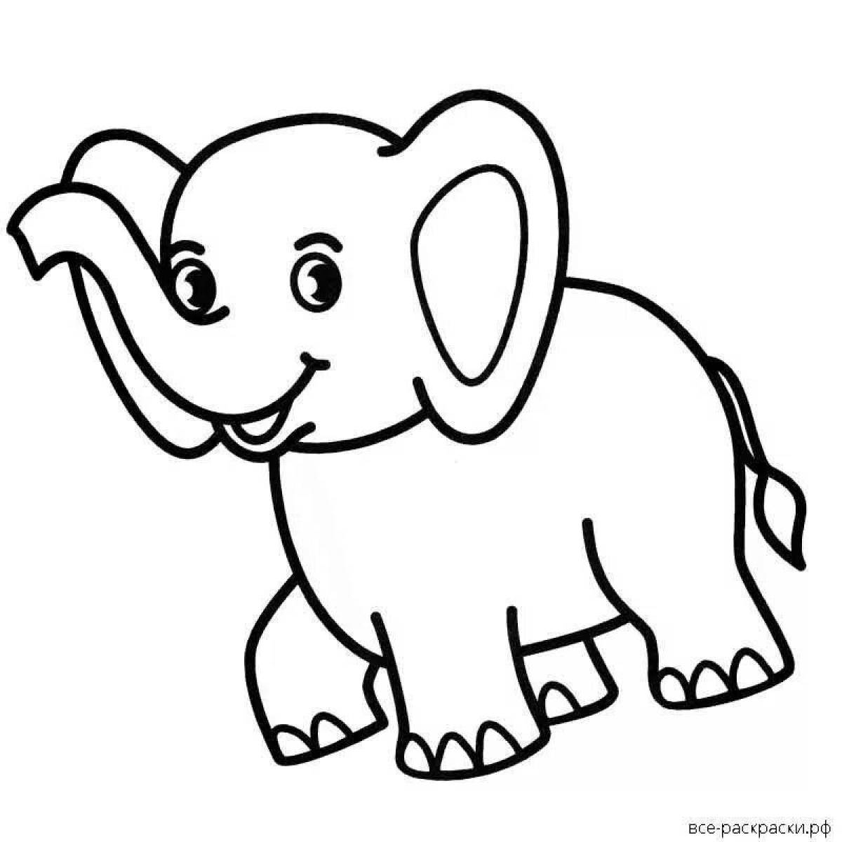 Маленький слон раскраска