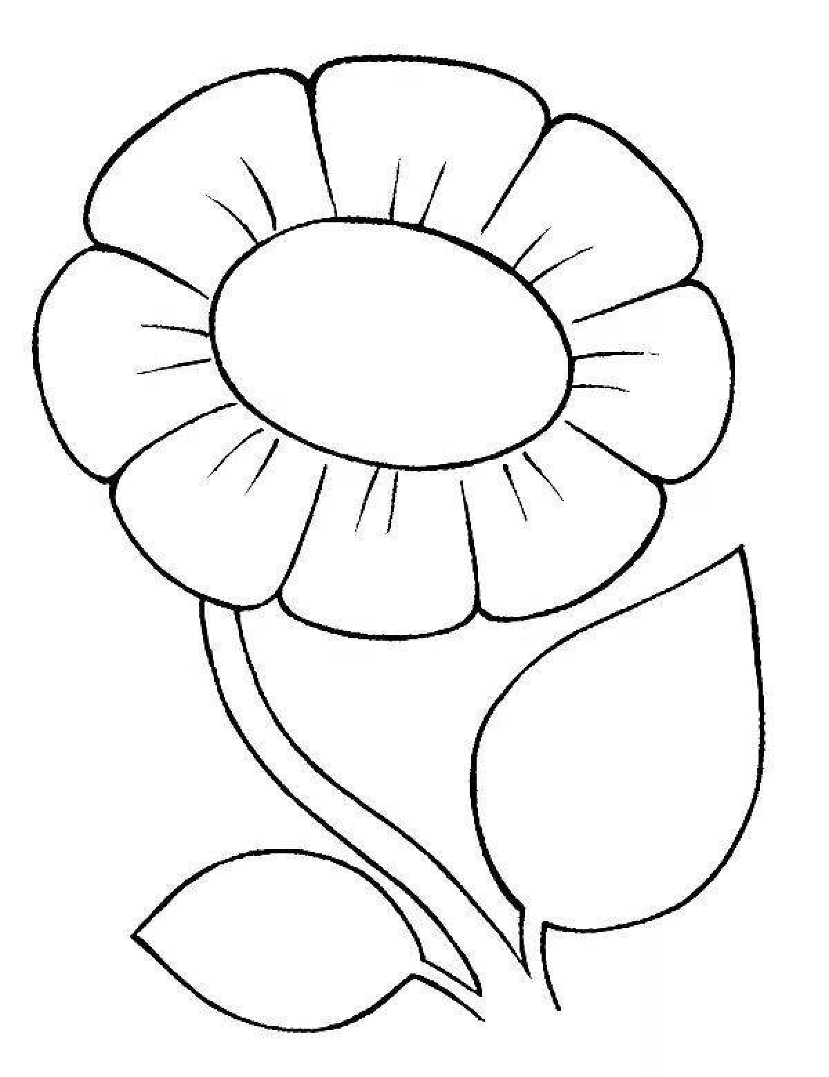 Photo Bright coloring flowers for children 3-4 years old