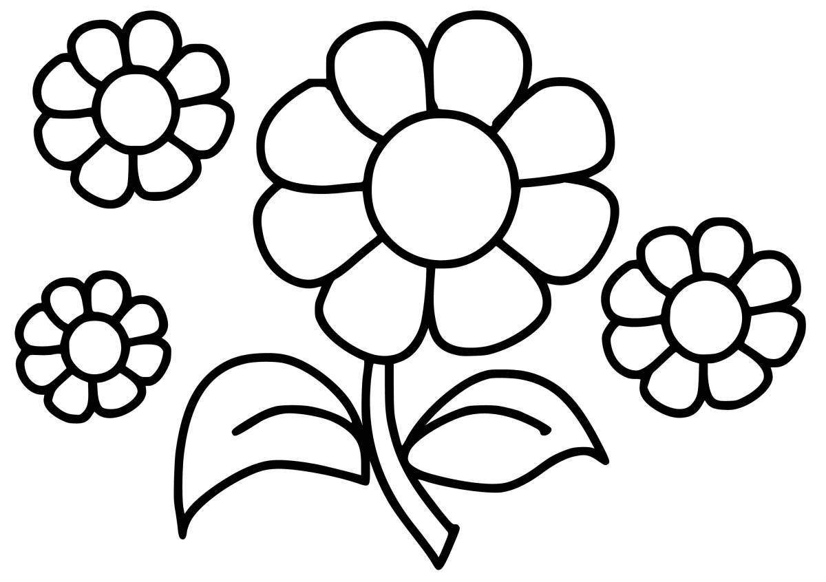 Amazing flower coloring pages for 3-4 year olds