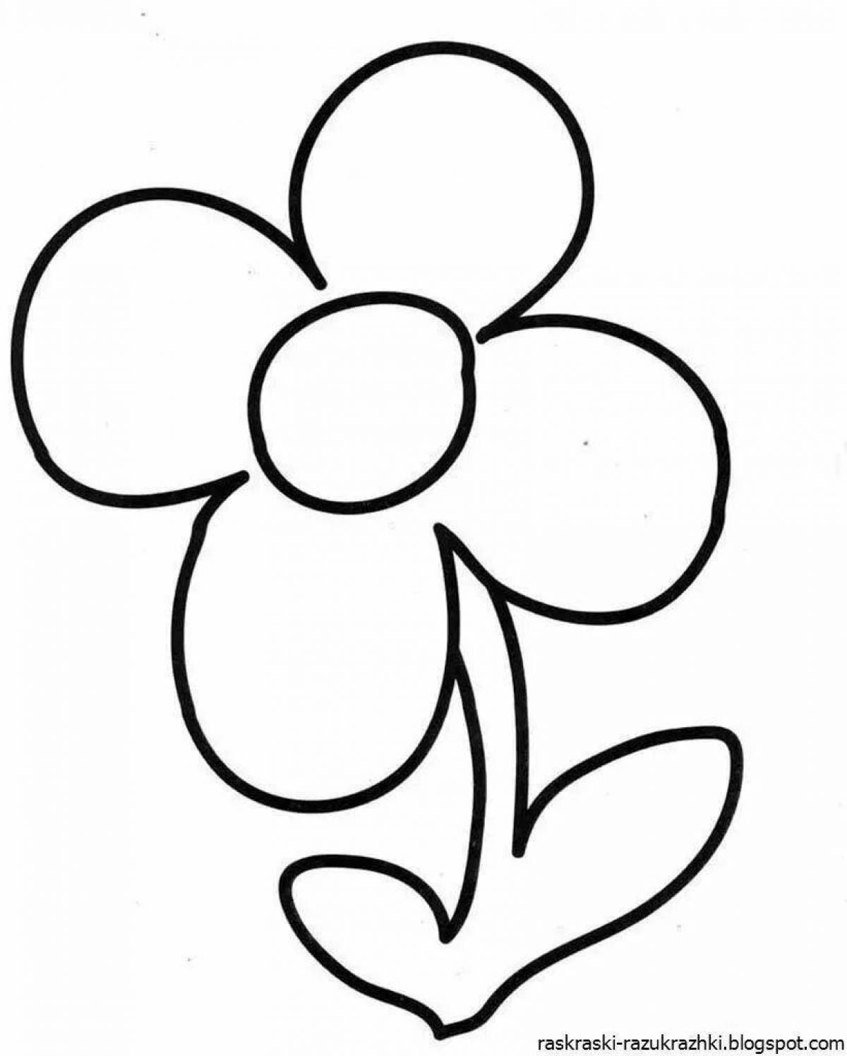 Adorable flowers coloring book for children 3-4 years old