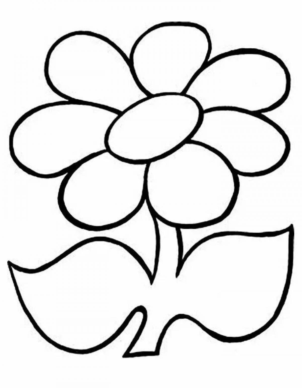 Photo Great flowers coloring book for 3-4 year olds