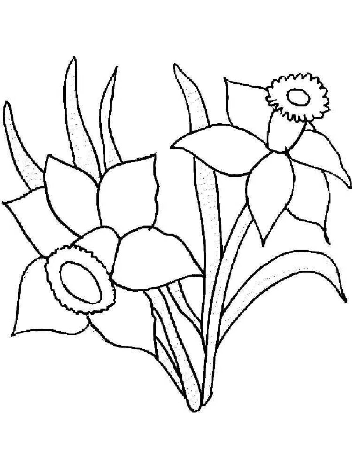 Fabulous flower coloring pages for 3-4 year olds