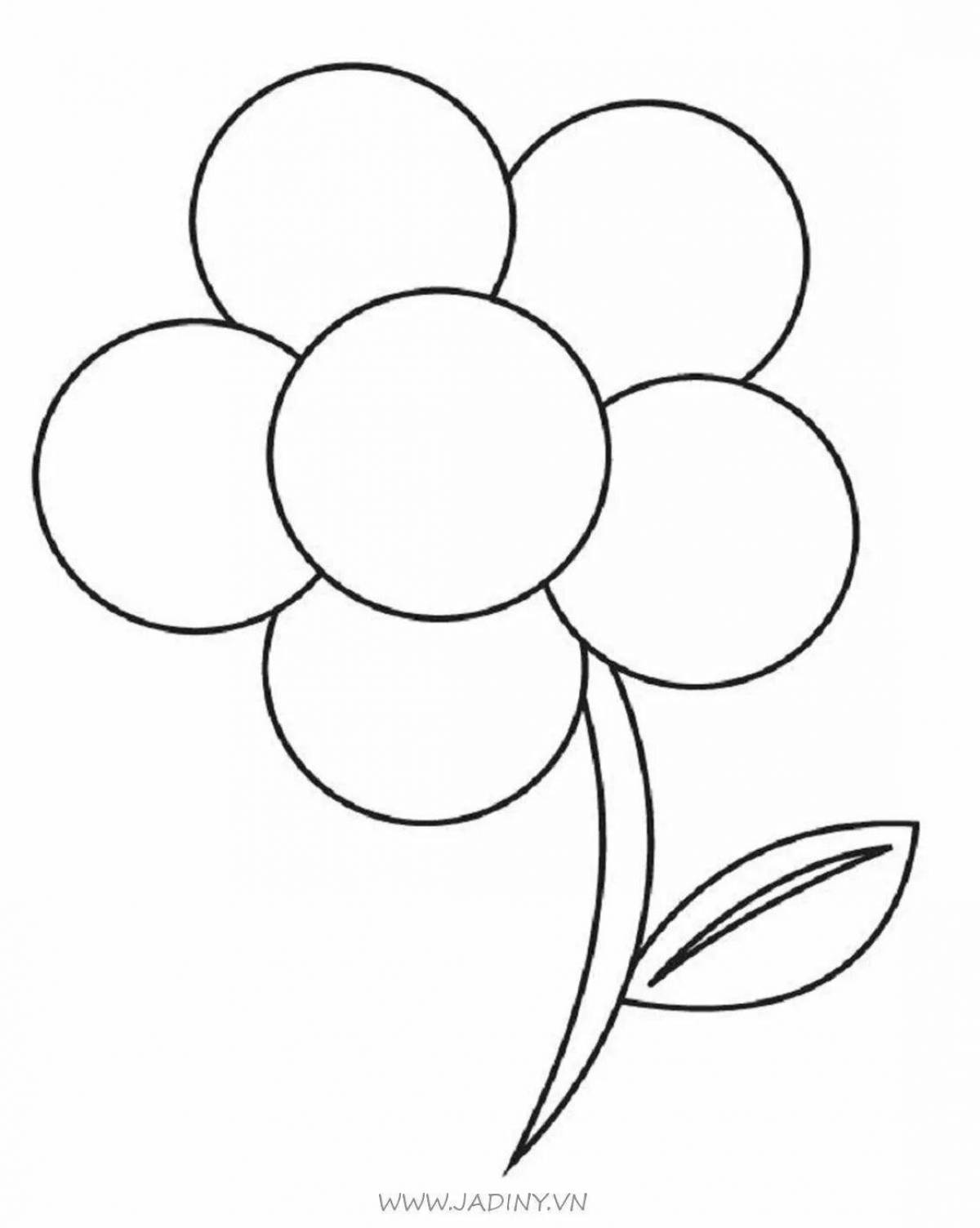 Elegant flowers coloring book for children 3-4 years old